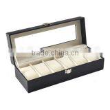 High-grade Carbon Fiber Watch Box 6 Slots, Transparent Window Display Watches Box thumbnail-3