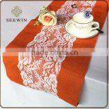 Hessian Burlap With Lace Table Runner / Wedding Decoration Table Runner thumbnail-2