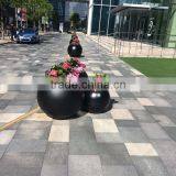 FO-186 Round Shape Fiberglass Flower Planter for Decor thumbnail-1