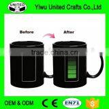 11 oz Black Color Changing Cup Brilliant Black Heat Sensitive Color Change Mugs thumbnail-1