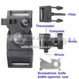 For Paracord Bracelet Flint Fire Starter Whistle Buckle Compass Therometer Screwdriver Buckle thumbnail-1