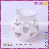Heart Shape White Ceramic Essential Oil Burner for Craft thumbnail-1