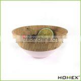 Bamboo Salad Bowl Snacks & Fruit Bowl With Pink Edge Homex BSCI/Factory thumbnail-4