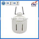 Eco-Friendly Elegant White Ceramic LED Light Hanging Candle Lanterns,Ceramic Hollow DesignTealight Candle Lanterns thumbnail-1