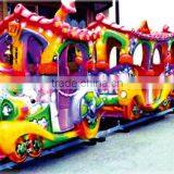 (HD-10301 )Cartoon Baby Face 8 Seats Fiberglass Train With Tracks Train Ride, Kids Amusement Ride Electric Toy Train Sets thumbnail-2