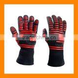 Heat Resistant Black With Red Silicone Flexible Cooking Baking BBQ Oven Grill Gloves Pan Holders Gloves thumbnail-1
