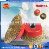 5" Steel Wire Cup Brush Wheel Twist Knot Crimped Bowl Disc Abrasive Round Grinding Cheaning Brush thumbnail-4