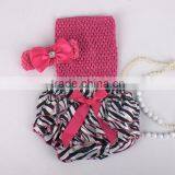 Wholesale Adorable Baby Diaper and Crochet Tube Top3 Sets , Satin Baby Bloomers, Baby Ruffle Bloomers , Toddler Cute Bloomer thumbnail-5