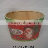 Beautiful Decal Wooden Flower Pot Garden Wood Pot With Plastic Liner thumbnail-5