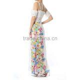 Floral Print Lace Trim Maxi Dress Elegant Woman Dress Party Dresses thumbnail-3