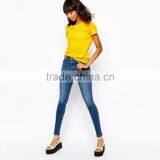 High Waist Blue Plain Skinny Casual Women Jeans From OEM Factory thumbnail-4