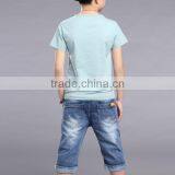 Zm35670a Korean Baby Kids Shirt and Jeans Pants Summer Boy Clothing Set thumbnail-5