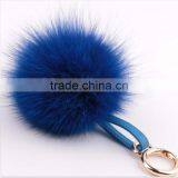 Myfur Cute Genuine Rabbit Skin Ball or Fox Fur Pom Pom Ball Plush Key Chain for Car Key Ring thumbnail-3
