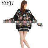 Casual Loose Flower Embroidery Knit School Uniform Cardigans for Students thumbnail-2