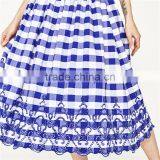 2017 OEM Spring Midi Flounce Plaid Skirt With High Elastic Waist thumbnail-2