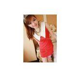 Chic Style Mixed Color Lapel Cotton Slim Fit Dress for Summer thumbnail-1