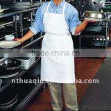 White Spun Polyester Bib Aprons Coocking Aprons With Tubular Ties