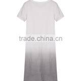 2016 Latest Model Fashion Printed Summer Two Tone Gradiente Longline Cotton Dress Wholesale thumbnail-6