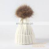 Wholesale Winter Acrylic Beanies Pompom Removeable Knitted Beanie Hat thumbnail-6