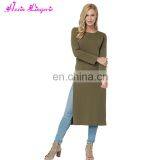 Factory Price Sexy Front Split Long Sleeve Clothes Long One Piece Women Dress 2017 thumbnail-3