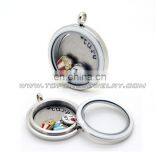 Fashion Glass Locket Stainless Steel Jewelry Initial Pendant thumbnail-6