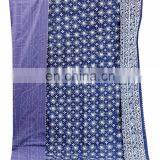 Indian Indigo Blue Abstract Design Kantha Quilt Handmade Bedspread Throw Cotton Queen Size Blanket Patchwork Print thumbnail-5