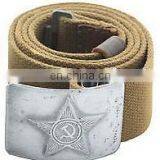 USSR-Partizan-Russian-Soviet-Army-Military-Soldier-Canvas-Belt-Grey-Green-Buckle