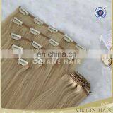 7 pcs Full Head Double Wefted Clip hair 100% Human Remy Hair Thick Deluxe Triple Clip In Lace Extension