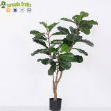 Artificial Fiddle Leaf Fig Tree Potted Bonsai Ficus Lyrata Green Plant Indoor Decoration thumbnail-2
