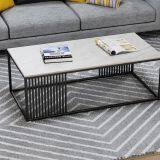 Hot Product Square White Marble Table Top Expanding Table Furniture With Gold Frame thumbnail-4