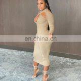 LAITE D2179 New Arrivals Fashion Hollowing Out O-neck Women Casual Dresses Ladies Bodycon Autumn Casual Dresses thumbnail-5