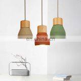 Промышленная подвесная лампа из бетона и дерева на светодиодах для столовой thumbnail-2