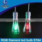 E27 Base ST64 Led Bulb Filament ST64 B22 Led Filament Bulb ST64 Rgb Led Colors Light E26 thumbnail-3
