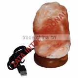 Himalayan Rock USB Natural Salt Lamps 0.75 Kg 2.5 x 2.5 x 3.0 Inches 5 Feets Cord Bulb w LED Base