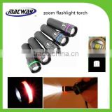 China Emergency Zoomable Focus 3*AAA Battery Powered bright light flashlight