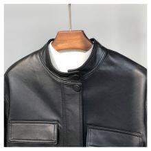 2021NEW FASHION LADIES' GENUINE SHEEPSKIN MOTORCYCLE LEATHER JACKET thumbnail-4