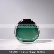 China Manufacturer Cheap Designer Desktop Decoration Green Art Small Flower Glass Vase thumbnail-3