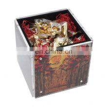 Clear Acrylic Pen Holder With Magnetic Photo Frame Pencil Organizer With 4 Sided Picture Frame thumbnail-4