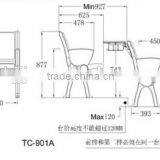 Durable Double Connected School Classroom Desk and Chair TC-971A-V for Student thumbnail-2
