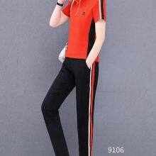 Monisa Sports Leisure Colors Suit With Short Sleeves and Long Trousers in Summer thumbnail-3