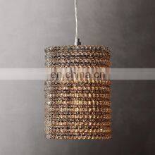 Custom Deluxe Halo Circular Smoke Gray Crystal Industrial Metal Pendent Light for Home Hotel Bar Ceiling Suspension Lighting thumbnail-1