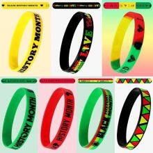 Supplier Custom African American Emancipation Slavery Social CelebrationSafe Non-Toxic Silicone Wristbands thumbnail-4