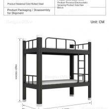 Double Bunk Beds With Multi-layer Shoe Storage for Chicago Shelters, Heavy Gauge Steel, Fire-Proof & Eco-Friendly Coating, Sturdy Furniture Supplier thumbnail-2