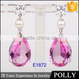 Popular Rubellite 18k Rose Gold Small Diamond Pendants Designs With Color Stone thumbnail-6
