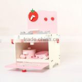 Wooden toy strawberry mini kitchen play set cooker toy