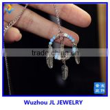 Feather Dream Catcher Synthetic Opal Ball 925 Sterling Silver Neckalce In Factory Price