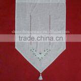 Ribbon embroidery curtain on linen type fabric