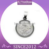 Nice Quality Good Price Black Plated Figure Round Stainless Steel Pendant