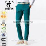New Mans Fashion High Quality Casual Dress Plain Solid Color Quick Dry Cotton Green Man Long Pants Mens Slim Fit Trousers Quality Choice