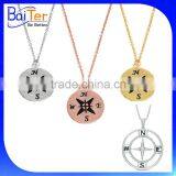 Custom 925 Sterling Silver Nautical Compass Pendant Necklace Pendant thumbnail-3